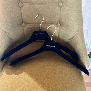 Louis Vuitton LV Navy Velvet Coat Hangers w/ Good Hardware (Set of 2)